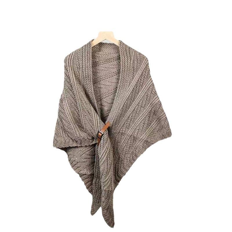 Schal Umhang Damen Herbst Umhang Internet-Berühmtheit Gestricktes Dreieckstuch mit Umhang Koreanischer Kleiner Schal Top Herbst und Winter
