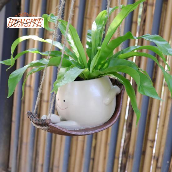 Vaso da fiori con faccina sorridente unica, fioriera sospesa, portafiori amaca resistente