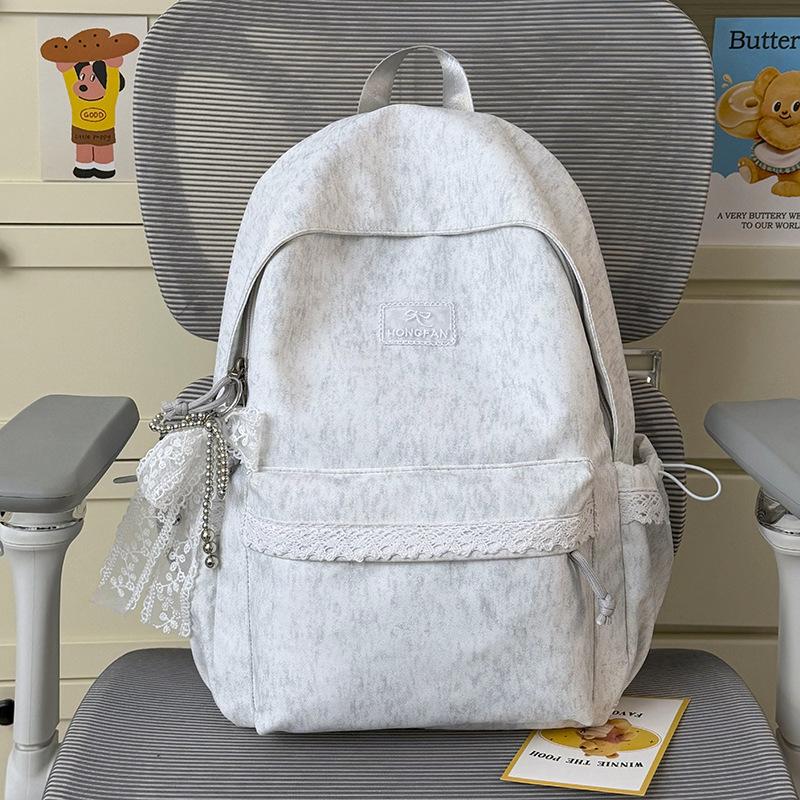 Schoolbag Korean Ins Niche Gentle Lace Junior High School Backpack Large Capacity Secondary School Bag Female Backpack