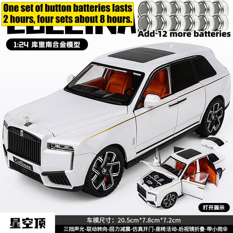 1:24 Rolls Royce Cullinan Full Size Ultra Luxus SUV Legierungsmodell Metall Druckguss Auto Modell Sound & Licht Sammlerstück Geburtstagsgeschenk