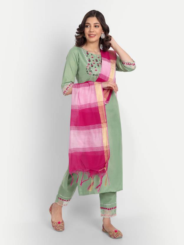Pakistanský dizajnový top tunika kurta nohavice dupatta set Indické dámske Bollywoodsalwarový oblek Kurti