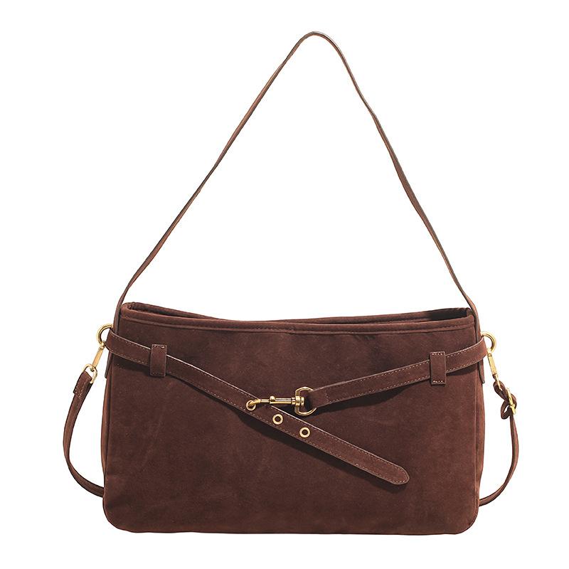 Frosted Retro Bag Women's Large Capacity 2025 New Autumn and Winter Versatile Shoulder Underarm Bag Casual Work Commuter Bag