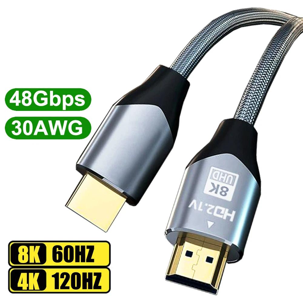 

8K 60HZ 4K 120HZ HDMI 2.1 Cable TV Laptop PS 4 5 Xbox S X High Speed Dolby Vision eARC HDR HDCP 1m 2m 3m 5m 8m 10m 12m Long Cord 1M