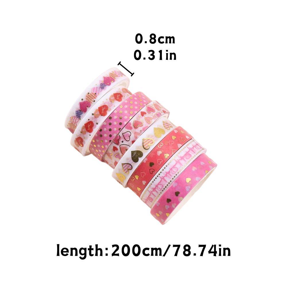 4 Rollen LOVE Papierklebeband Buntes Valentinstagsgeschenk Niedliche Tagebuchdekoration Kreativer Bürobedarf Süße DIY Schreibwaren YMY