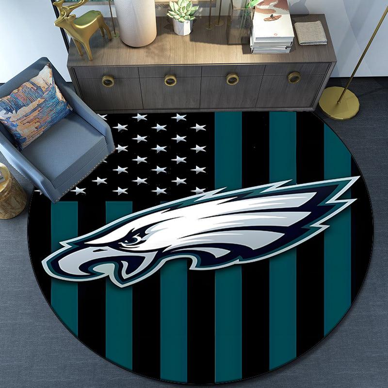 Philadelphia Eagles Round Rug for Livingroom,Bedroom, Palyroom, Chair Rug, Area Rug, Circle Carpet, Large Size Fan Christmas Gift