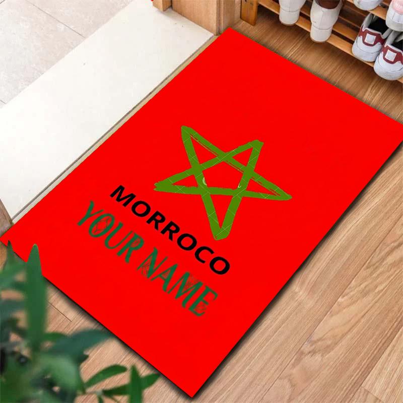 Moroccan Football Crest Custom Name Carpet Rug For Living Room Bedroom Home Sofa Decoration Kids Play Nonslip Floor Mat