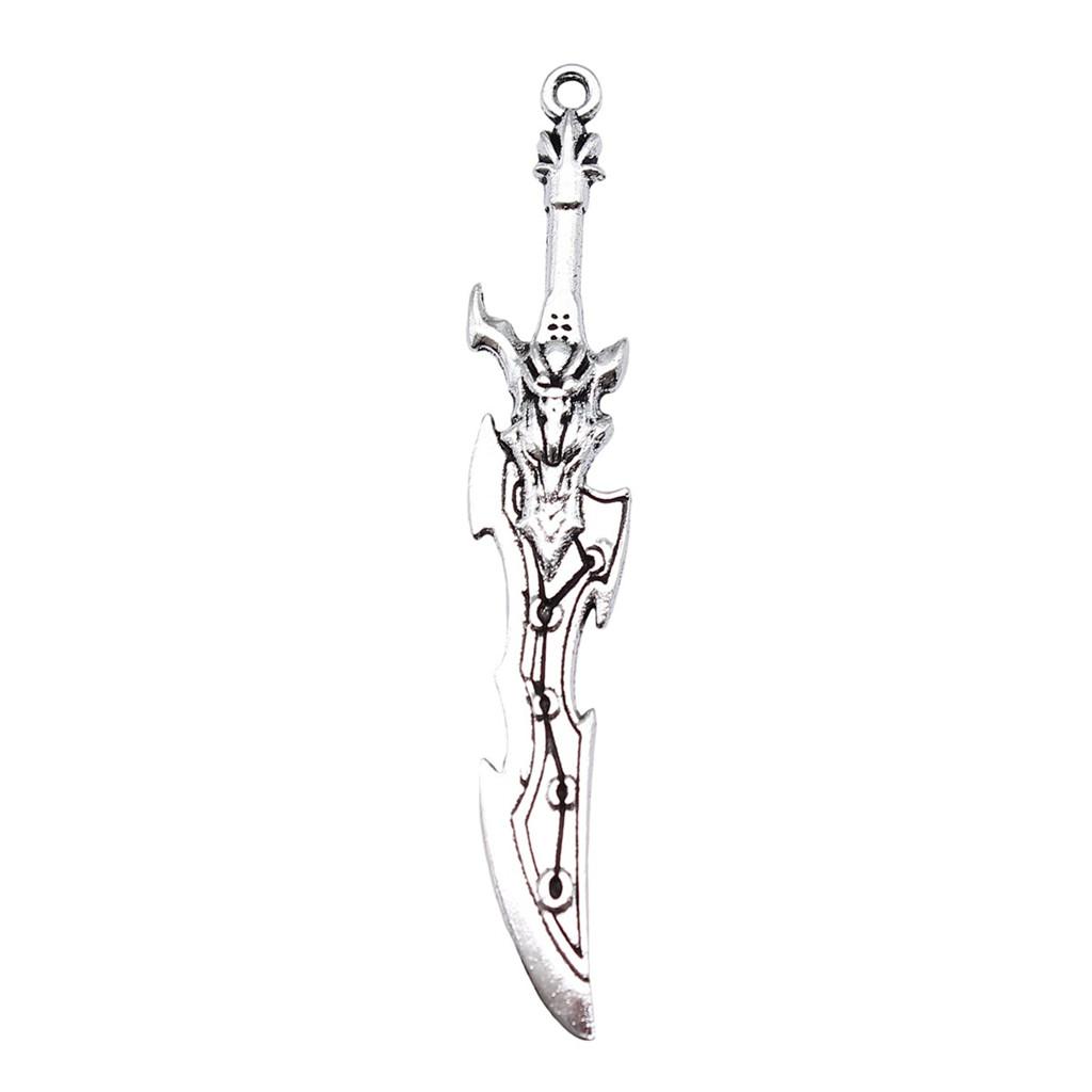 Anime Charms Multi Color Medieval Sword Pendants For Fantasy Warrior Themed Jewelry