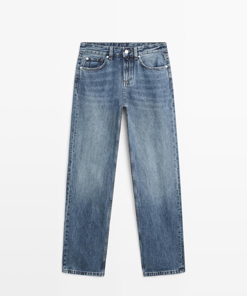 Masimodutti Mid-Waisted Straight Fit Jeans