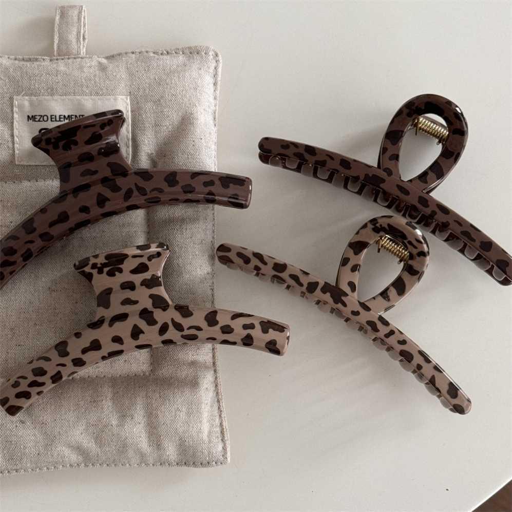 Leopard Print All-Match Shark Hair Clip for Women
