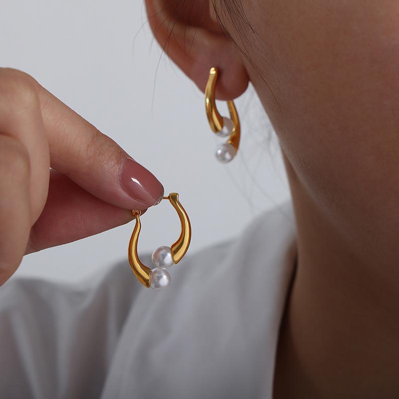 New Temperament High Gloss Imitation Pearl Earrings Korea  Jewelry Accessories Party Exquisite For Women's Earrings
