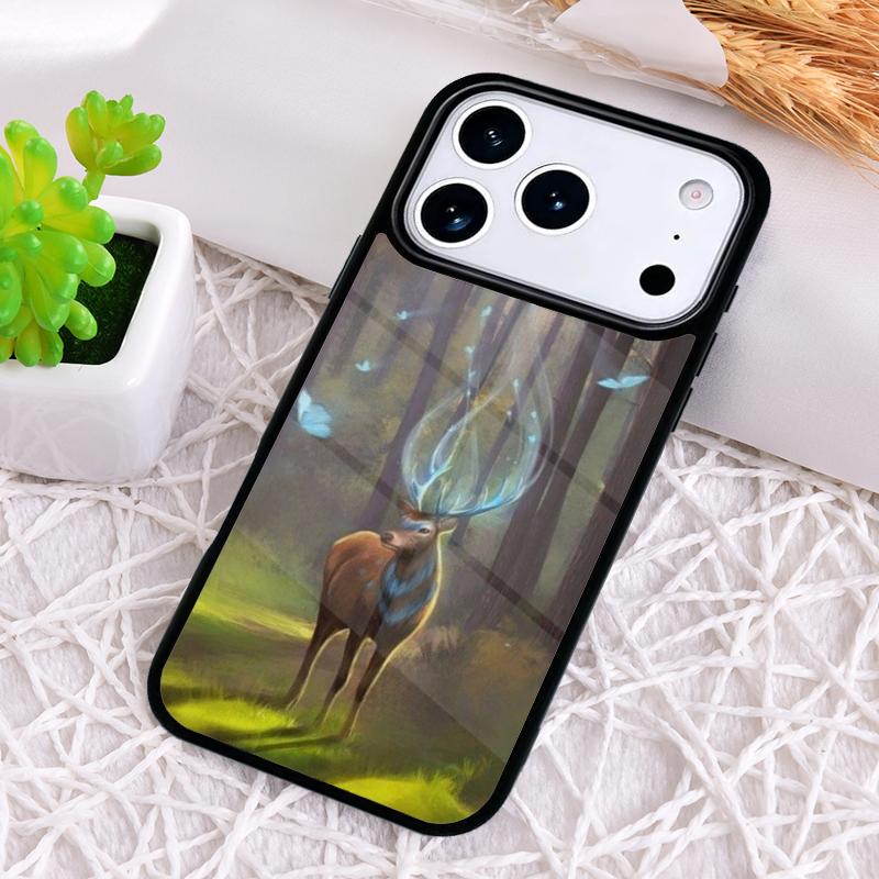 Animal Deer Art Phone Case for iPhone 17 Air 16 15 11 12 14 13 Pro Max Shockproof Cover