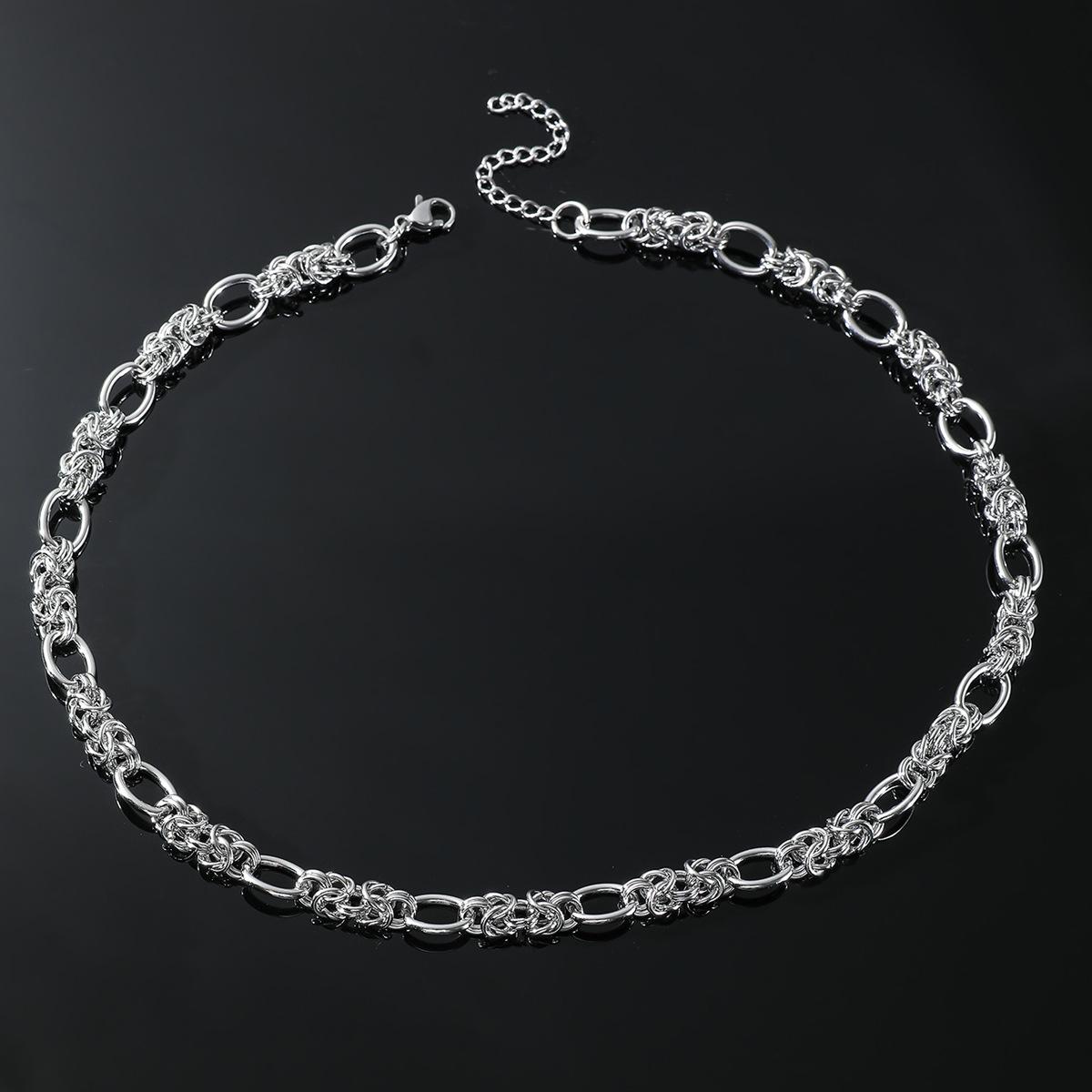 

Мужское ожерелье из нержавеющей стали с несколькими переплетенными кольцами - в европейском и американском стиле хип-хоп