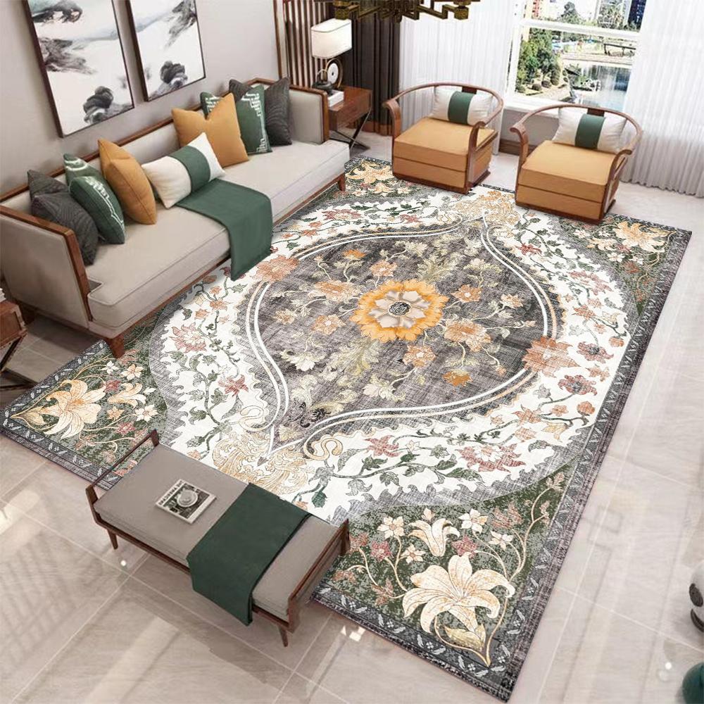 Vintage Boho Area Rugs Machine Washable Area Rug Soft Carpet for Living Room Rug Dinning Room Bedroom Playroom Indoor Floor Mat