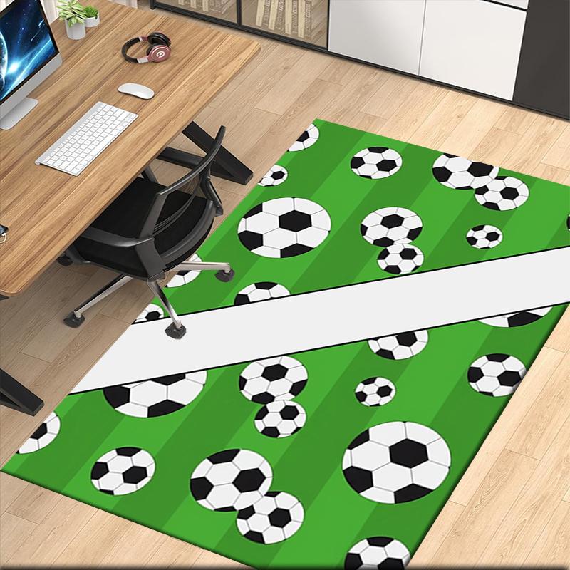 Fußball bedruckter Teppich, für Bürostuhl Wohnzimmer Schlafzimmer Küchenraum Dekoration Geschenke.