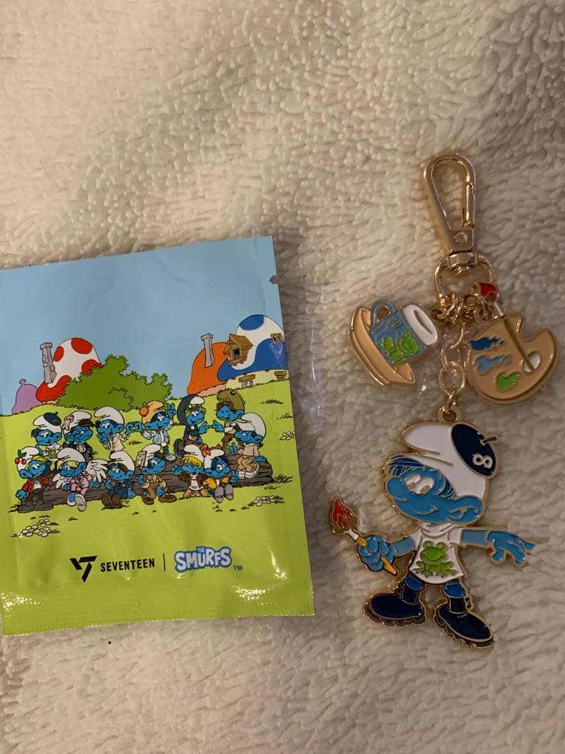 [USED] SEVENTEEN SMURFS Isaac Toast Keyring Minghao