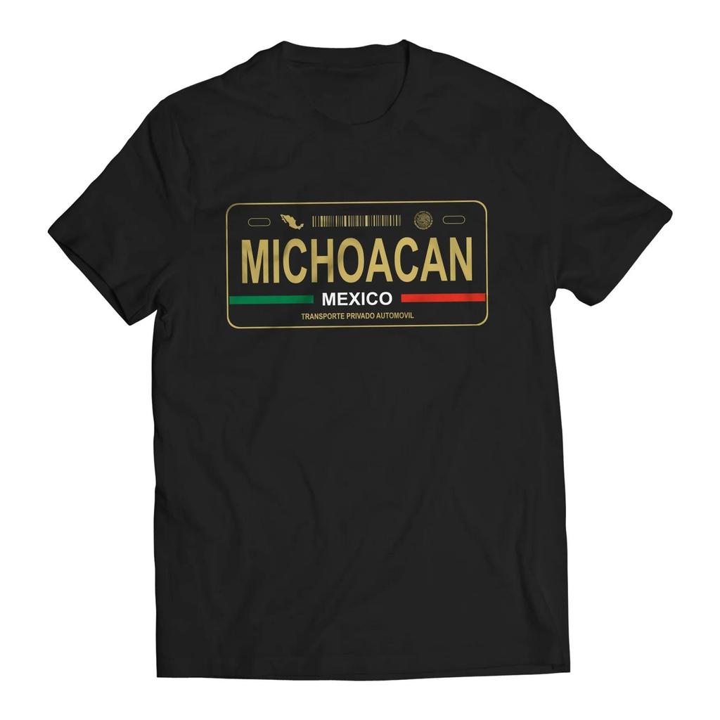 Michoacan Mexico License Plate T-Shirt - Playera Con Placa De Carro Men's Graphic T-Shirt