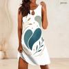 Plus Size Women Round Neck Sleeveless Tank Midi Dress Summer Comfort Casual Apparel