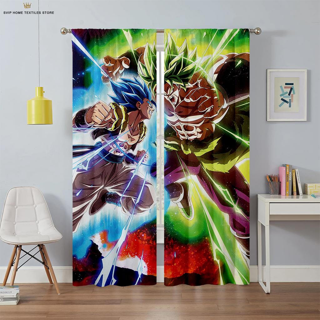 Anime Cartoon Bedruckte Vorhänge, Polyesterfaser Stangentaschenvorhänge, Kinderzimmer, Wohnheim Dekorative Vorhänge, Maschinenwaschbar,