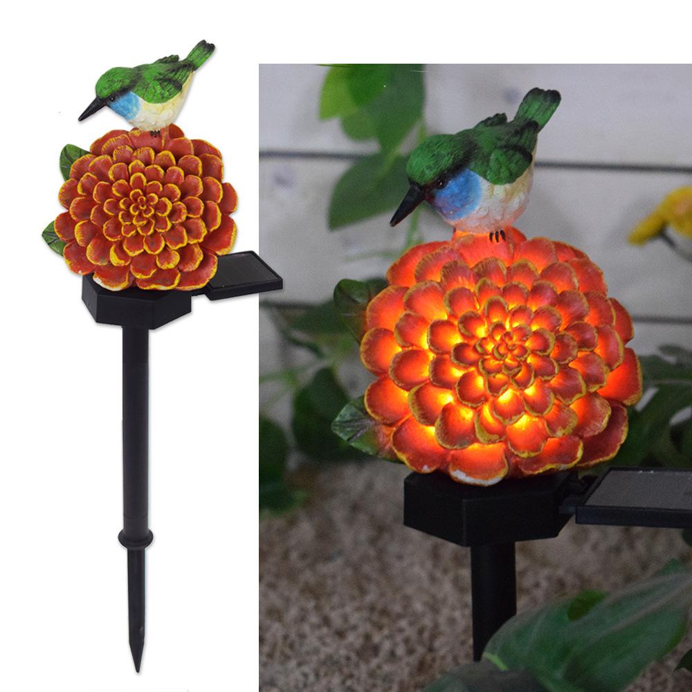 

Solar LED Flower Bird Lights for Outdoor Courtyard, Balcony, Garden, and Camping with Sensor Activation.