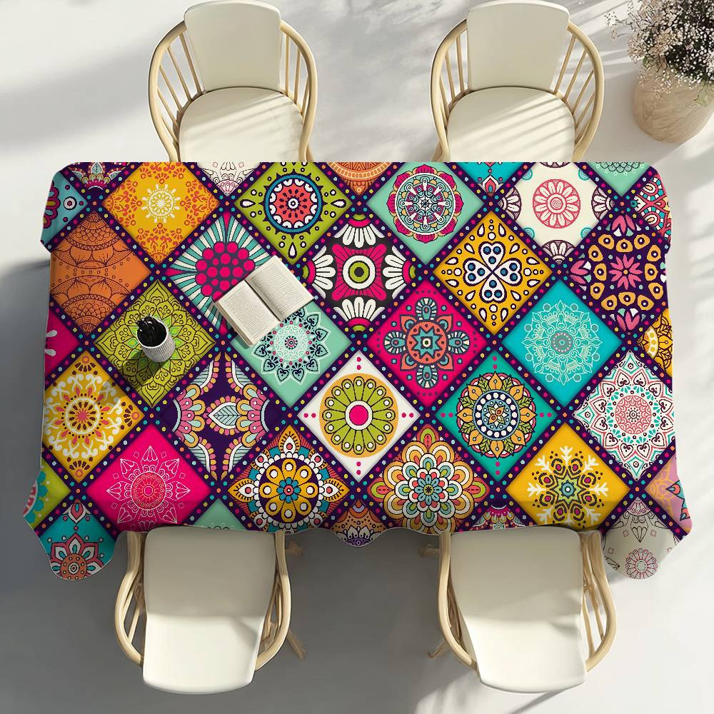 Klassischer Boho-Stil Tischdecke Partydekoration Esszimmer Zuhause Küche Terrassen Wasserdicht Fleckenabweisend Tischdecke