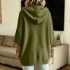 Women's Long Sleeve Button Front Hooded Knit Cardigan – Color Casual Fall Winter Outwear