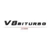 Compatible Mercedes-Benz V8 BITURBO Side Badges for C63, G63, S65, V12 Turbocharged Fender Emblem Letters.