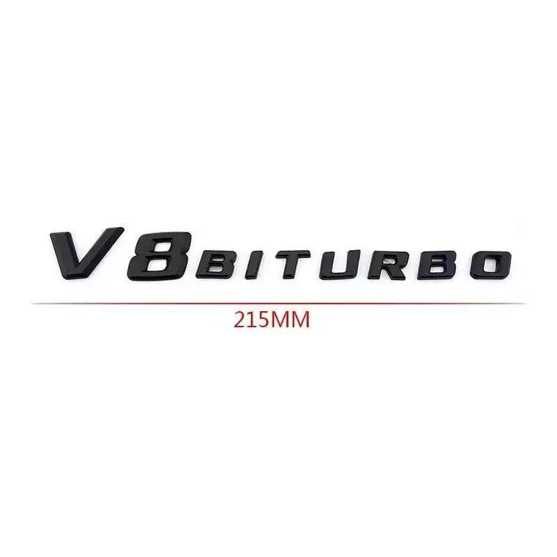 Compatible Mercedes-Benz V8 BITURBO Side Badges for C63, G63, S65, V12 Turbocharged Fender Emblem Letters.