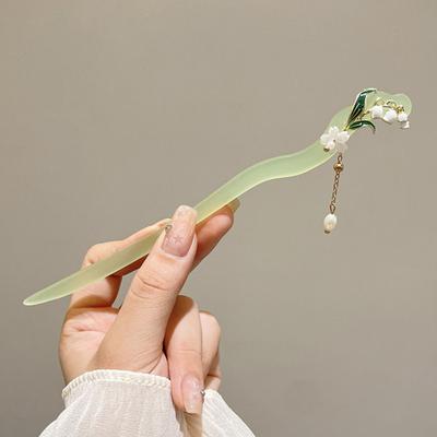 Bastoncino per capelli in stile cinese Decorazione floreale Bacchette per capelli Capelli lunghi Bastoncino per capelli Updo Accessorio per capelli elegante
