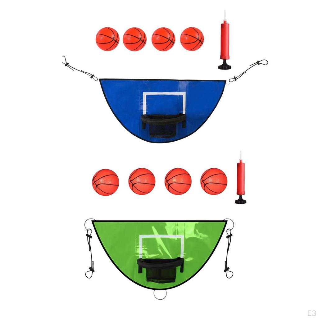 Trampoline Basketball Hoop Set Goal for Children Lightweight Backboard with 4 Mini Balls