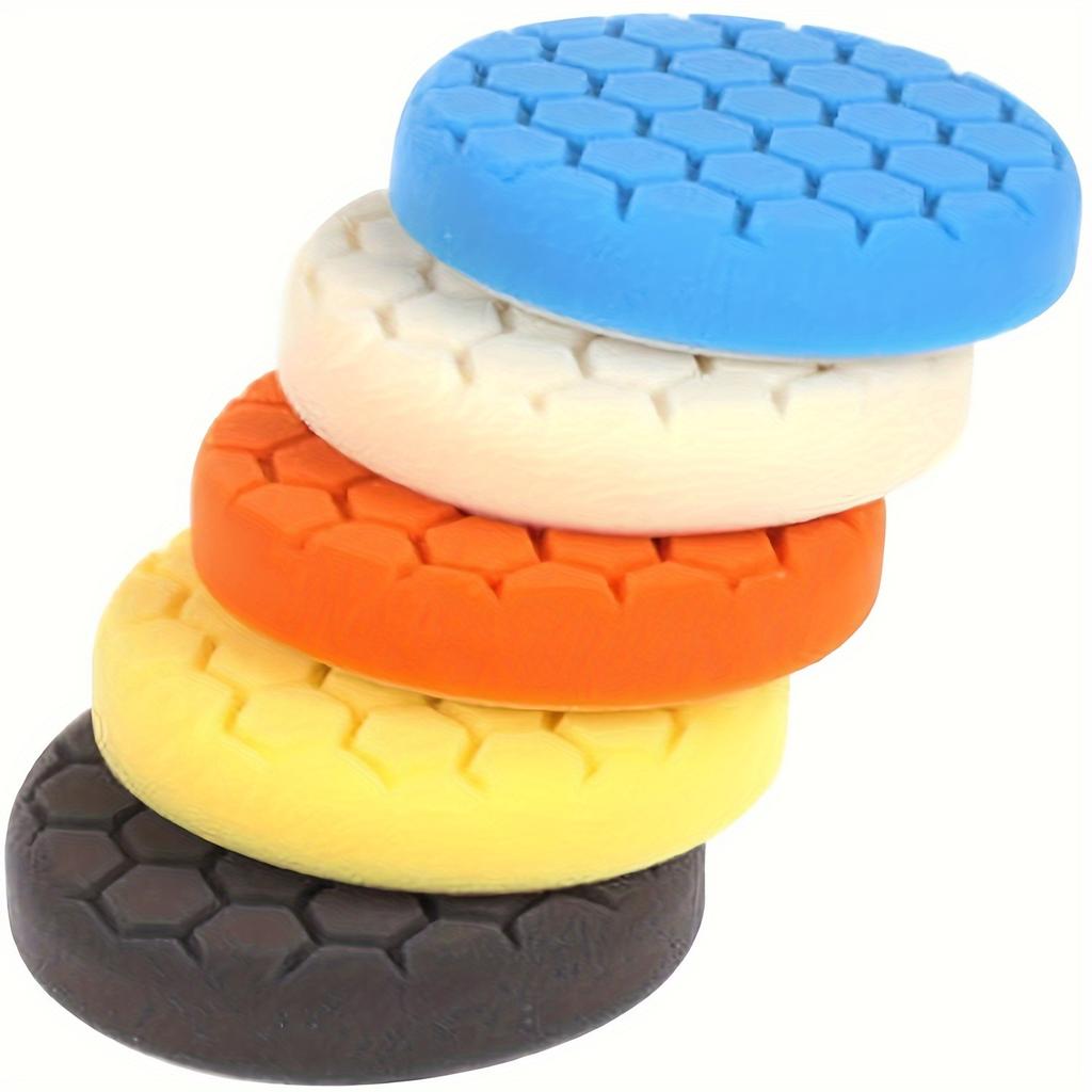 7pcs Buffing Polishing Pads 6 Inch- 7pcs 150mm Face for 6 Inch 150mm Backing Plate, Car Compound Buffing Sponge Pads and Knitted Cutting Polishing