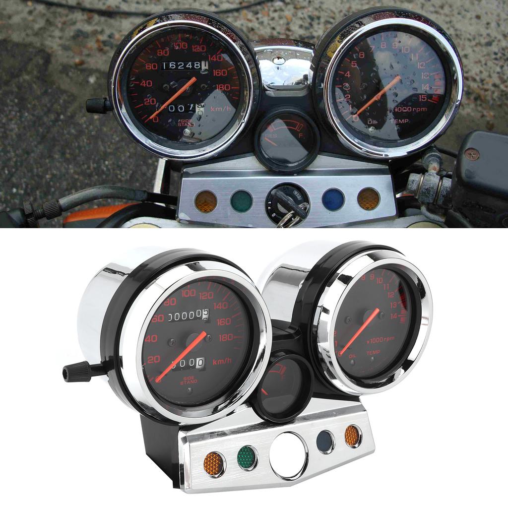 Motorrad Instrumentenanzeige Baugruppe Tachometer Kilometerzähler Rote Skalen Passend für HONDA CB400