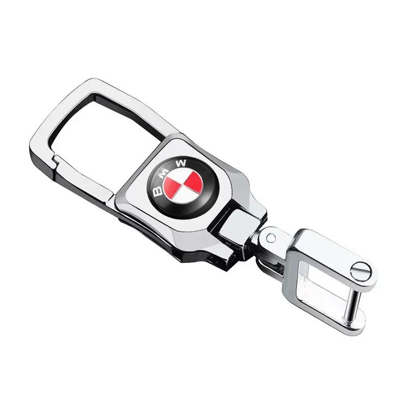 BAHY9 2025 Hot Metal Round Car Keychain Emblem KeyRing Pendant For BMW E46 E90 E60 F30 F10 E39 E36 F20 G30 G20 E87 E92 E91 E30 F11 F31