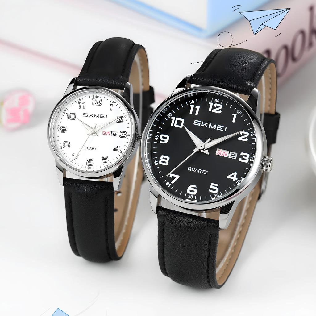 Skmei New Man Quartz Fashion Casual Watches Classic Leather Waterproof Wristwatches for Women 7901
