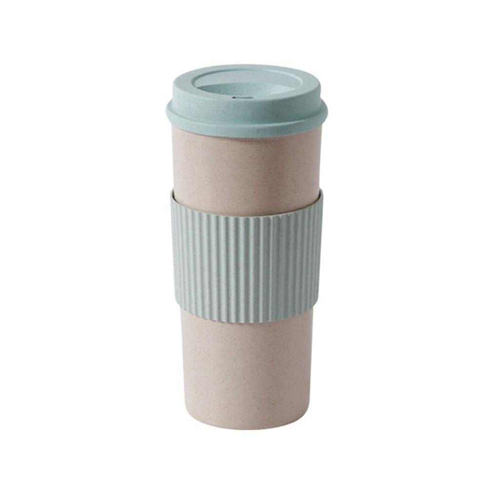 

Hiking Camping Wheat Straw Eco-friendly Portable Creative Tea Cup Coffee Mug Drinkware Tumbler Cup 350ml синий
