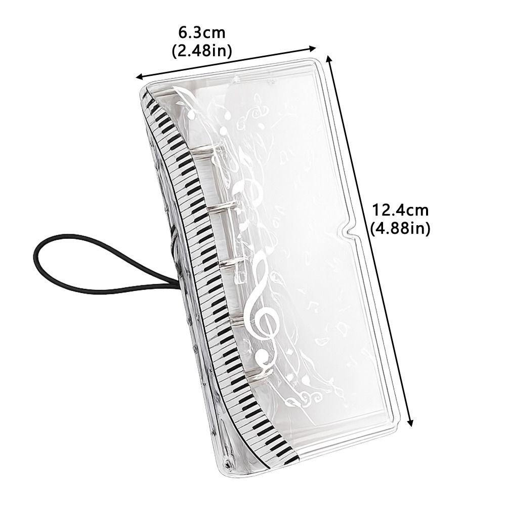 Music Note Design Loose Leaf Notebook Cover Transparent Journal Cover INS M5 Half Size Binder