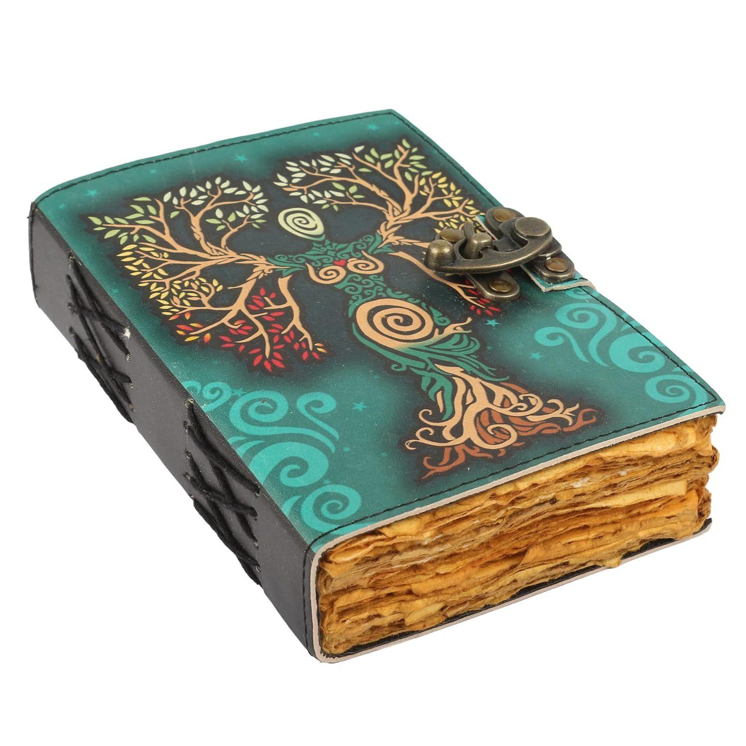 

Винтажные журналы, гримуар, Кельтский ведьмин камень, кожаная книга теней, журналы 7 x 5 in