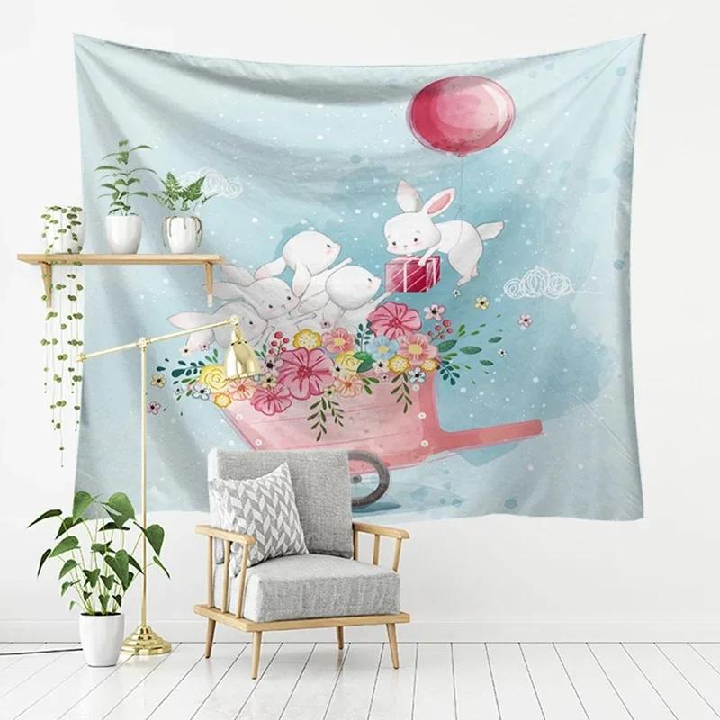 Cartoon Abstract Kitten Pattern Tapestry Home Wall Decoration Tapestry Bedroom Living Room Tapestry