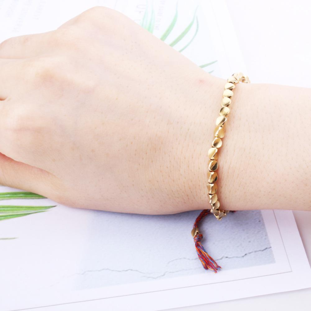 Lady's Braided Bracelet with Copper Beads and Tassels Braided Bracelet Vintage Braided Bracelet