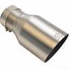 RE Car Exhaust Nozzle 304 Stainless Steel Silvery Brushed Angle Cut Single Tube Tailpipe 2.5' 4.5' Automotive Performance