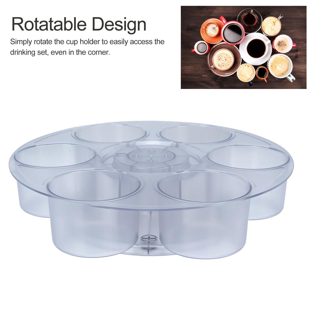 Wasserflaschen Organizer 360 Grad Drehbar Kunststoff Rutschfest Tassen Aufbewahrungshalter Ständer für Wasserflaschen mit Griff