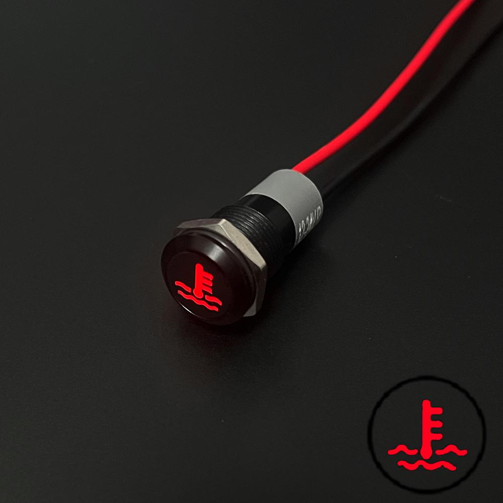 8/12/14MM Black Housing Metal Indicator Light Waterproof Car LED Pilot Signal Lamp Panel Dashboard Warning 12V 24V Customization