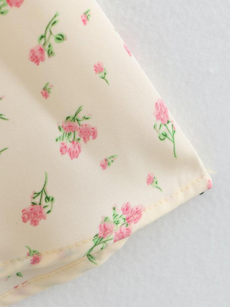 Women's Floral Print Short Sleeve Dress - Spring 2025 European & American Style