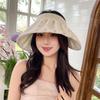 Empty Top Sun Hat Women'S Summer Sun Protection Sun Hat Small Fresh Polka Dot Fashion Big Brim Color Glue Hat