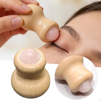 Face Massage Roller Detachable Ball Wooden Handle Handheld Massaging Tool Self Care Gift for Women