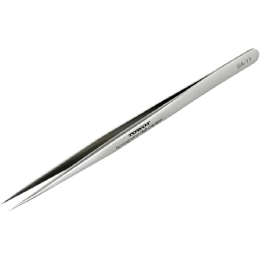 TOWOT Precision Tweezers, Stainless Steel Eagle Beak Tweezers for Craft, Electronics, Soldering, Experimental Work, Jewelry-Making, Non-Magnetic Fine Tip Straight LONG(14