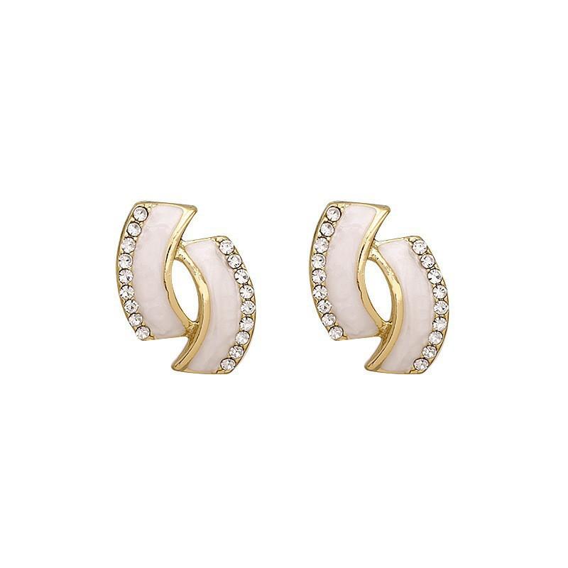 Französische Tropfenölmode einfache Retro-Ohrringe Damen Ins-Trend Diamant-Steckohrringe