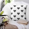 Charcoal Grey Love Hearts Pillowcase Polyester Linen Velvet Printed Zip Decor Sofa Cushion Cover