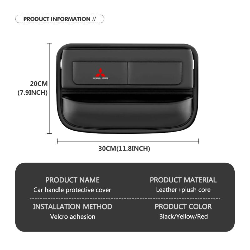 For Mitsubishi Car Logo Seat Gap Filler Organizer Waterproof Seat Gap Plugs Strip Outlander Lancer L200 ASX Pajero Grandis