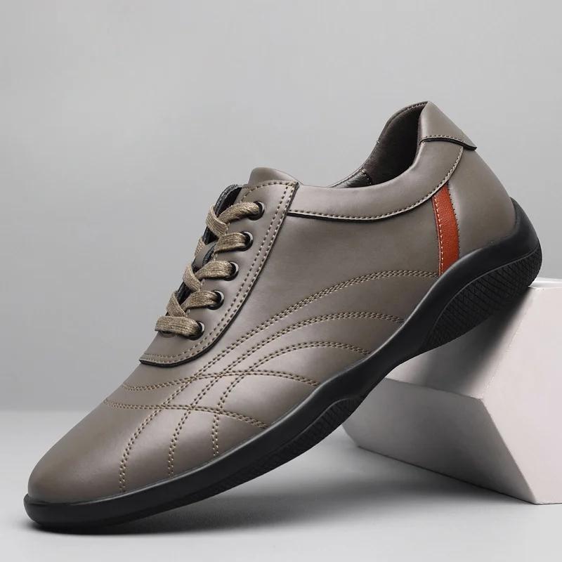 Pánské ležérní boty, britský styl, bílé boty, neklouzavé pohodlné měkké podrážky, pánské ležérní kožené boty, jarní a podzimní