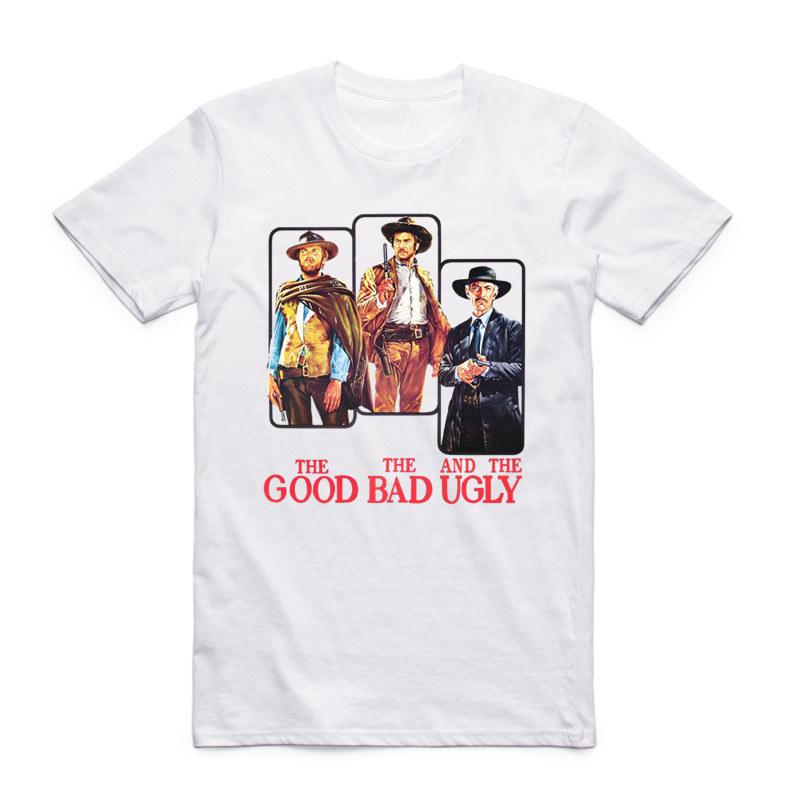 2019 S-XXX Men Print The Good,The Bad And The Ugly Classic T-shirt Short Sleeve O-Neck Summer Human's Face T Shirt Homme Tshirt